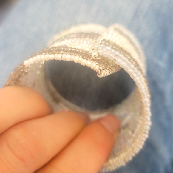 Hand beaded cuff bracelet - Picture 2 of 3